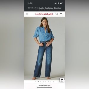 Lucky Brand high rise wide leg pants. Size 0/25. Perfect condition